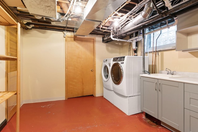 1215 Eleanor Ave, Saint Paul, MN 55116 - below grade area featuring washing machine and dryer and a sink