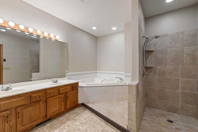 4306 Woods Way, Minnetonka, MN 55345 - bathroom with a bath, a tile shower, and double vanity