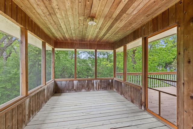 4306 Woods Way, Minnetonka, MN 55345 - unfurnished sunroom featuring wood ceiling