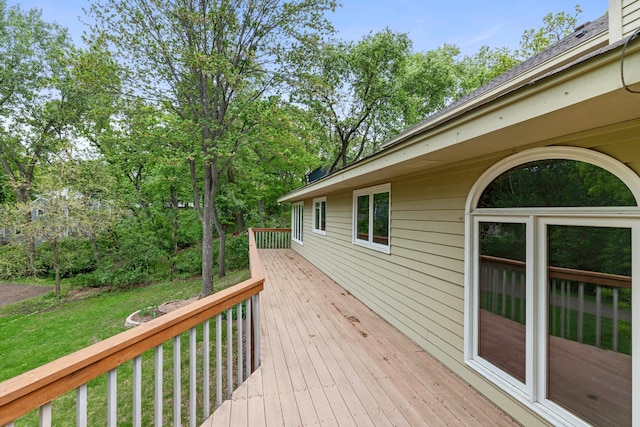 4306 Woods Way, Minnetonka, MN 55345 - wooden terrace with a lawn