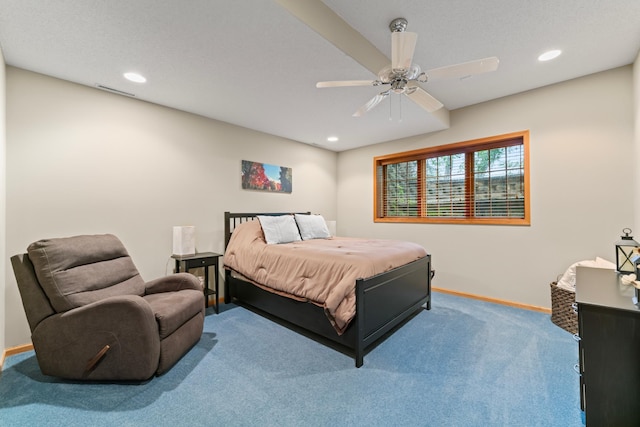2508 4th Ave NW, Austin, MN 55912 - carpeted bedroom with baseboards, recessed lighting, and a ceiling fan