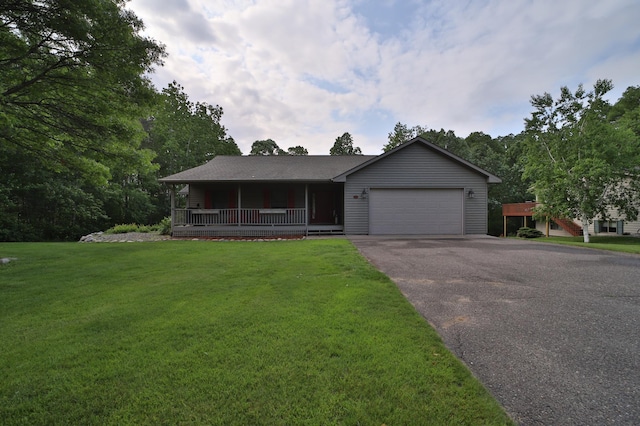 4741 Briarwood Ln, Baxter, MN 56425 - ranch-style house featuring a porch, driveway, a garage, and a front yard
