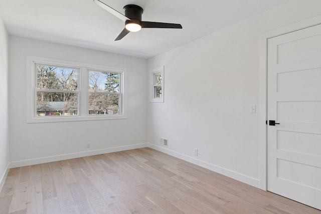 1022 Fairview Ave S, Saint Paul, MN 55116 - empty room featuring light wood-type flooring, ceiling fan, and baseboards