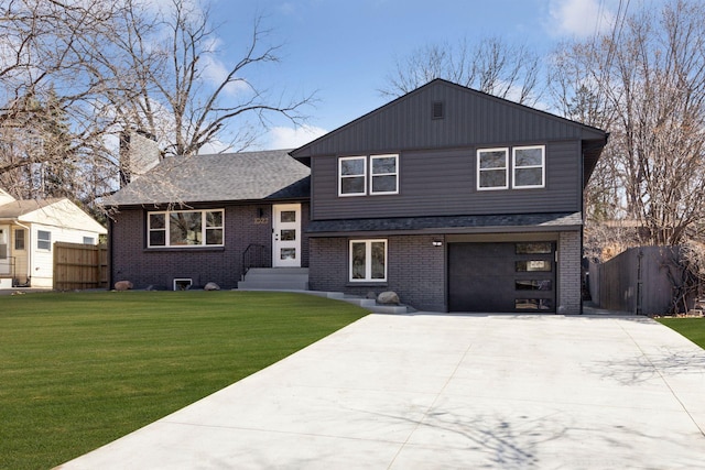 1022 Fairview Ave S, Saint Paul, MN 55116 - split level home with driveway, brick siding, a garage, and a chimney