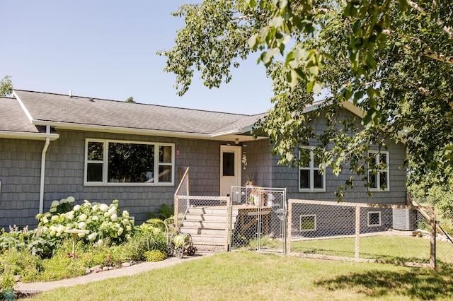 28040 Anchor Rd, Detroit Twp, MN 56501 - single story home featuring roof with shingles, central AC, and a gate