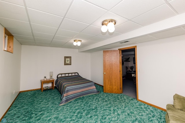 28040 Anchor Rd, Detroit Twp, MN 56501 - carpeted bedroom featuring a paneled ceiling and baseboards