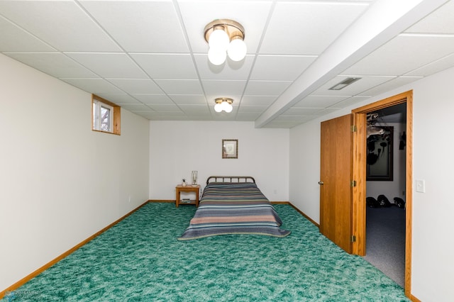 28040 Anchor Rd, Detroit Twp, MN 56501 - bedroom with carpet flooring, a drop ceiling, and baseboards