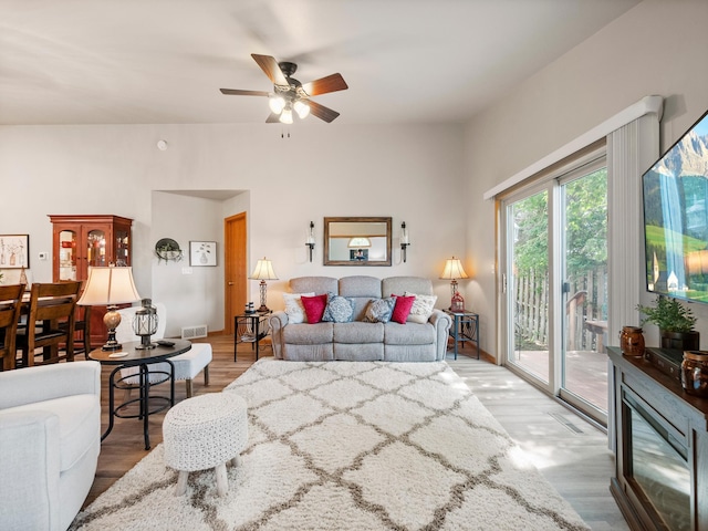 509 Kinkead Dr NW, Alexandria, MN 56308 - living room with wood finished floors and ceiling fan