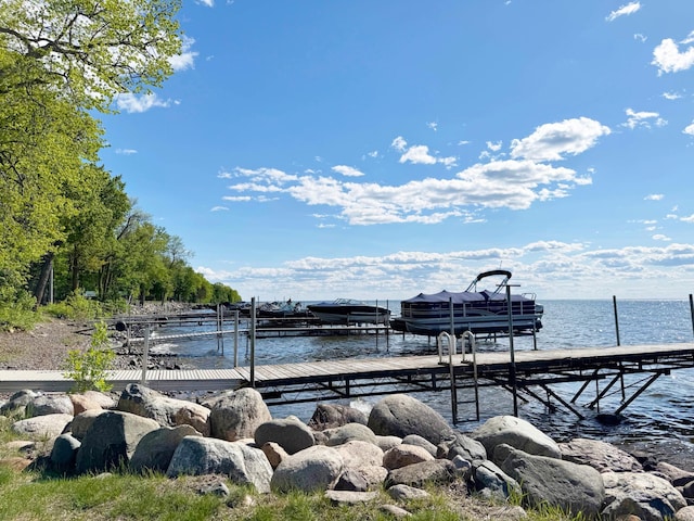 20429 326th Ave Unit 15, Isle, MN 56342 - dock area featuring boat lift and a water view