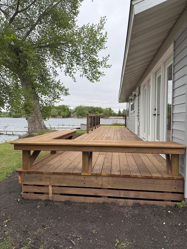 14646 Tradewinds Rd, Lake Eunice Twp, MN 56511 - wooden deck featuring a water view