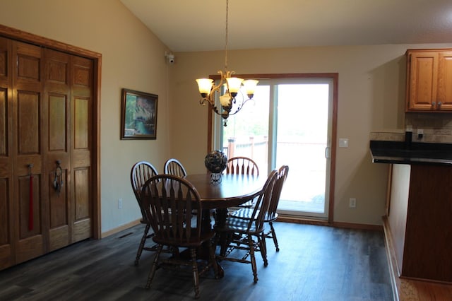 1803 214th Ave NE, East Bethel, MN 55011 - dining area featuring dark wood finished floors, a chandelier, and plenty of natural light