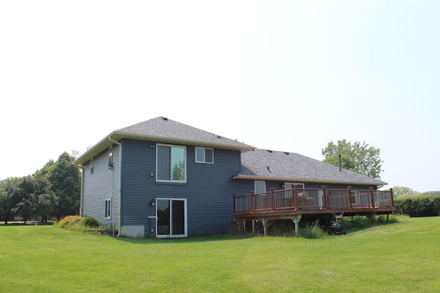 1803 214th Ave NE, East Bethel, MN 55011 - back of property with a wooden deck and a yard