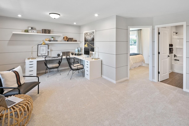 1165 Woods Creek Dr S, Delano, MN 55328 - carpeted office with recessed lighting and built in desk