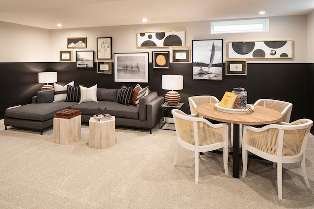 1165 Woods Creek Dr S, Delano, MN 55328 - living area featuring light colored carpet and recessed lighting