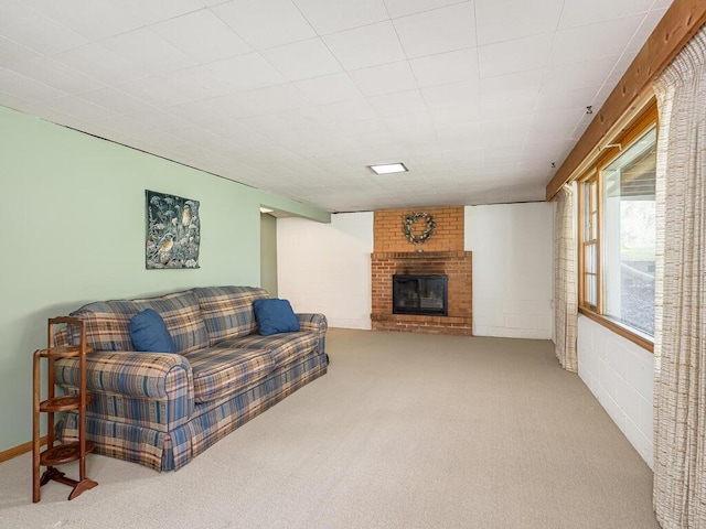 3401 Yukon Ave S, Saint Louis Park, MN 55426 - living room with carpet floors and a brick fireplace