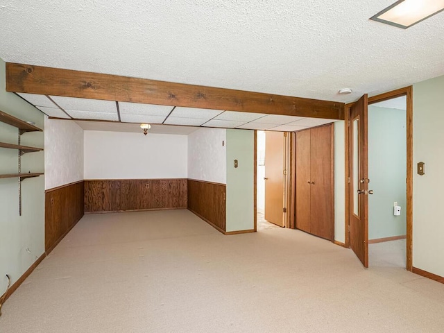 3401 Yukon Ave S, Saint Louis Park, MN 55426 - finished below grade area with a wainscoted wall, carpet floors, wood walls, and baseboards