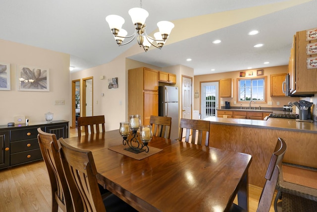 2245 198th St W, Faribault, MN 55021 - dining room with a chandelier, light wood-style floors, and recessed lighting