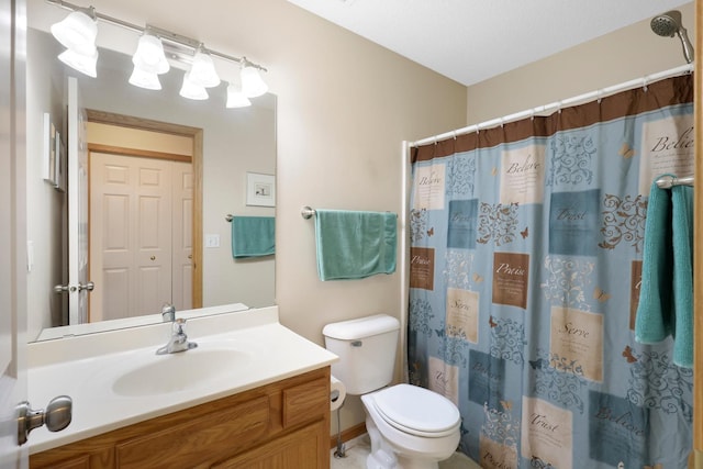 2245 198th St W, Faribault, MN 55021 - bathroom with toilet, vanity, and a shower with shower curtain