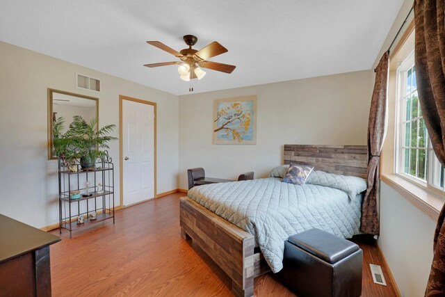 2245 198th St W, Faribault, MN 55021 - bedroom with wood finished floors, baseboards, and ceiling fan