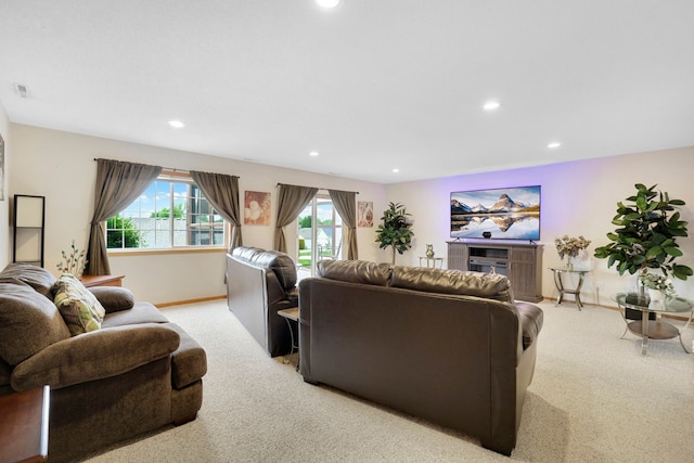 2245 198th St W, Faribault, MN 55021 - living area with light carpet, recessed lighting, and baseboards