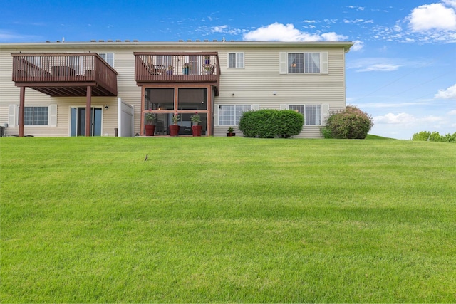 2245 198th St W, Faribault, MN 55021 - rear view of house with a yard and a deck