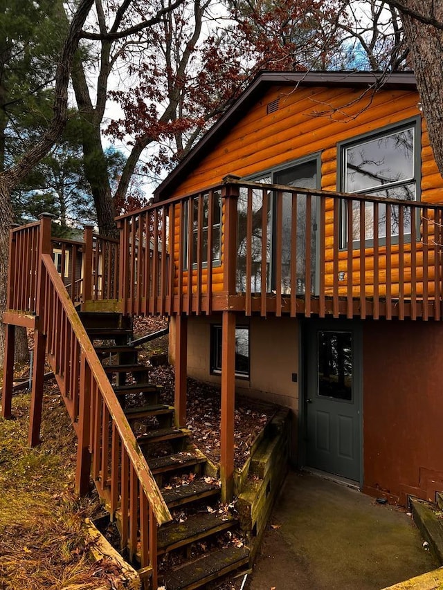 deck with stairs
