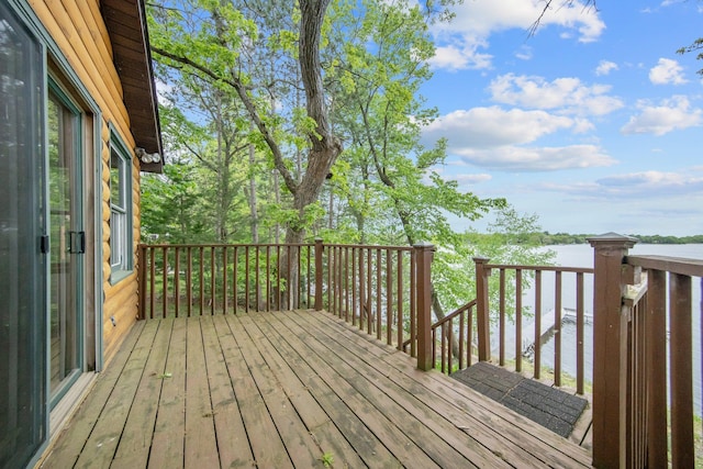 22718 Martin Lake Dr NE, Linwood Twp, MN 55092 - deck featuring a water view
