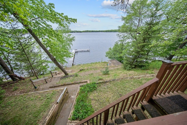 22718 Martin Lake Dr NE, Linwood Twp, MN 55092 - view of yard featuring a water view and a boat dock