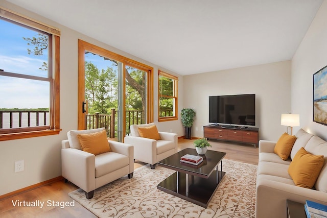 22718 Martin Lake Dr NE, Linwood Twp, MN 55092 - living room featuring wood finished floors