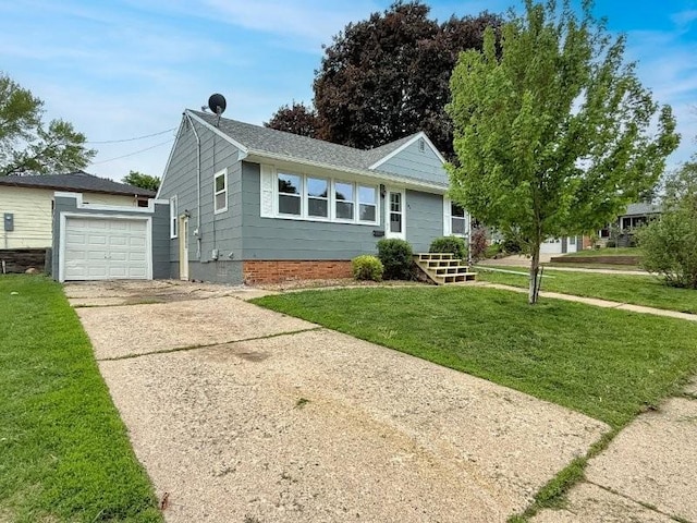 306 Blinkman St, Fairmont, MN 56031 - ranch-style home featuring driveway, a front lawn, a garage, and a shingled roof