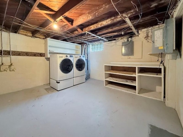 306 Blinkman St, Fairmont, MN 56031 - below grade area featuring washing machine and clothes dryer and electric panel