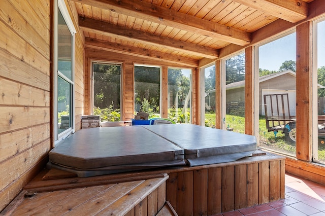 1391 Main St, Saint Joseph Twp, WI 54082 - sunroom featuring a hot tub