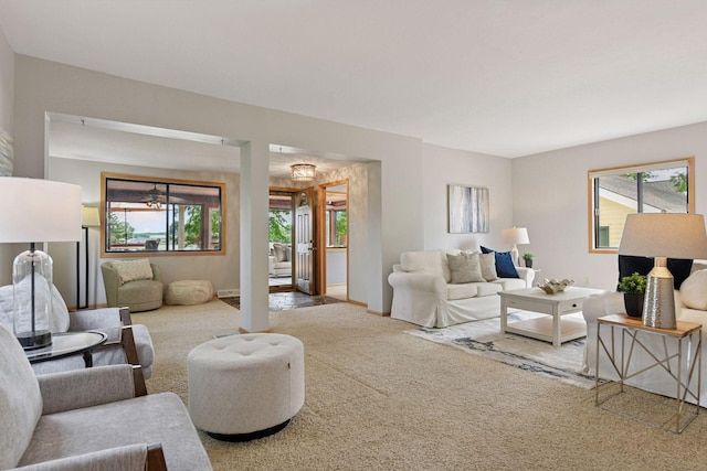 2452 Black Lake Rd, Spring Park, MN 55384 - living area featuring carpet and baseboards