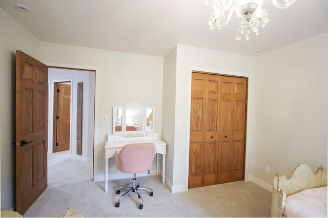 10551 Shore Dr, Merrifield, MN 56465 - carpeted office space featuring a chandelier and baseboards
