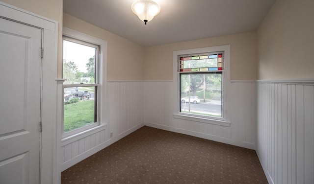 711 2nd St W, Northfield, MN 55057 - spare room featuring wainscoting, plenty of natural light, and carpet floors