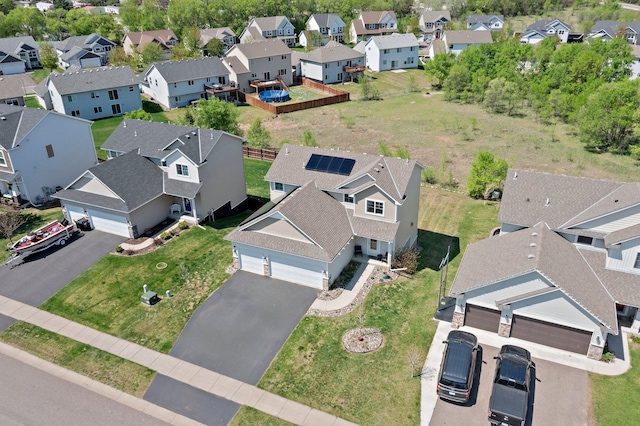 aerial perspective of suburban area