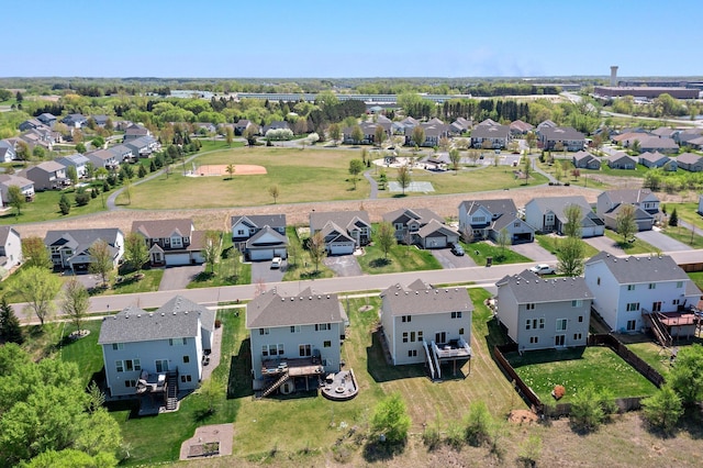 aerial perspective of suburban area