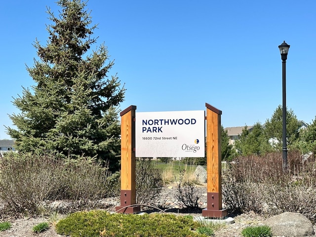 view of community sign