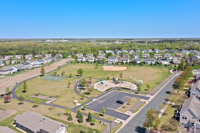 aerial overview of property's location with nearby suburban area