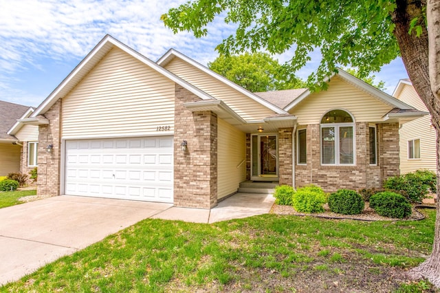 12582 Thrush St NW, Coon Rapids, MN 55448 - single story home with a garage, brick siding, and concrete driveway
