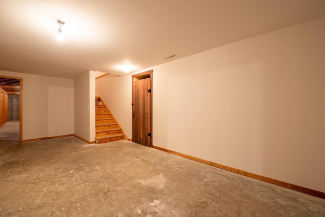 4214 Fairview Ln, Jamestown Twp, MN 56063 - finished basement featuring stairs and baseboards