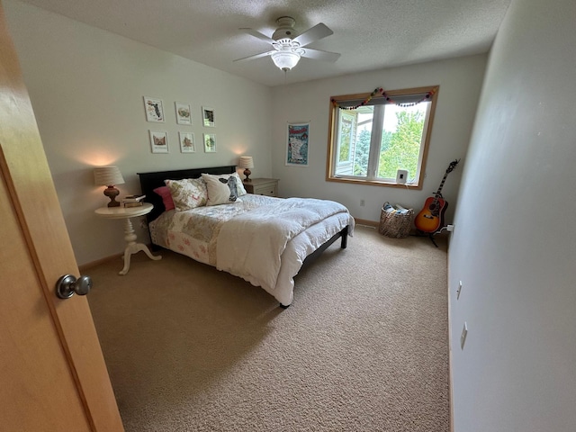 2907 Cougar Path NW, Prior Lake, MN 55372 - carpeted bedroom with a ceiling fan, baseboards, and a textured ceiling