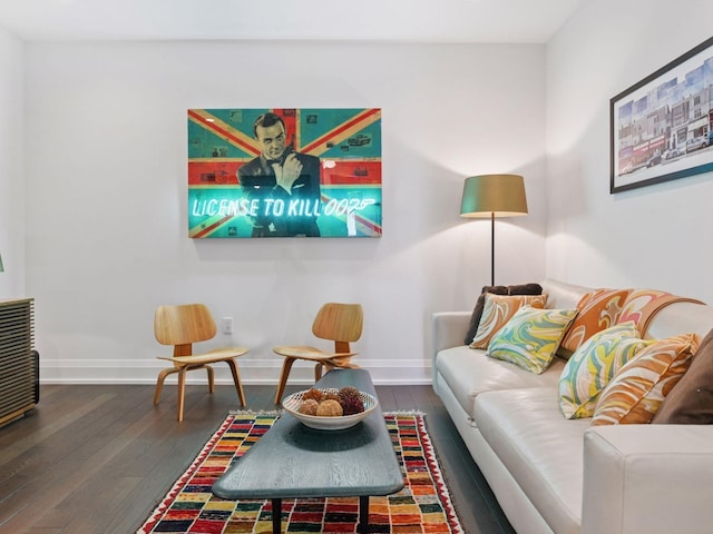 1111 River Pkwy Unit 33A, Minneapolis, MN 55415 - living room featuring hardwood / wood-style floors and baseboards