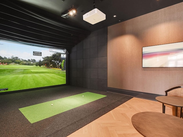 1111 River Pkwy Unit 33A, Minneapolis, MN 55415 - recreation room with golf simulator