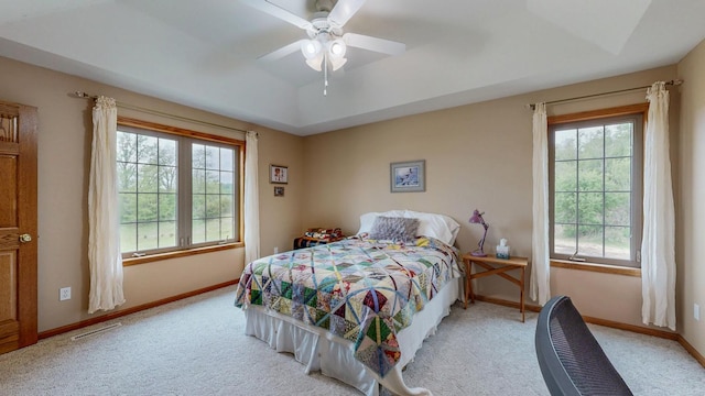 9484 Branch Rd SE, Chatfield, MN 55923 - carpeted bedroom with multiple windows, baseboards, and ceiling fan