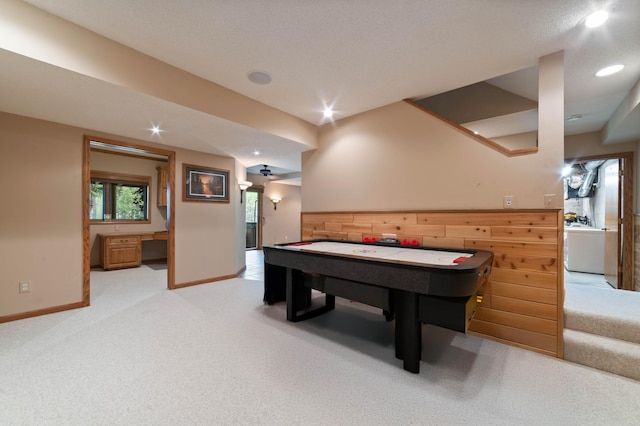 4975 Maribe Dr, Hermantown, MN 55811 - game room with light carpet, baseboards, and recessed lighting