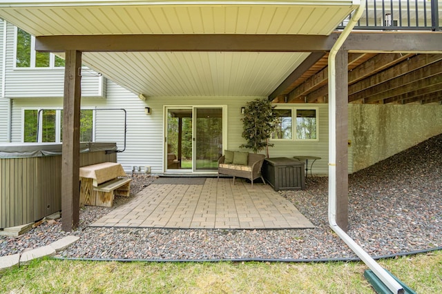 4975 Maribe Dr, Hermantown, MN 55811 - view of patio / terrace with a hot tub