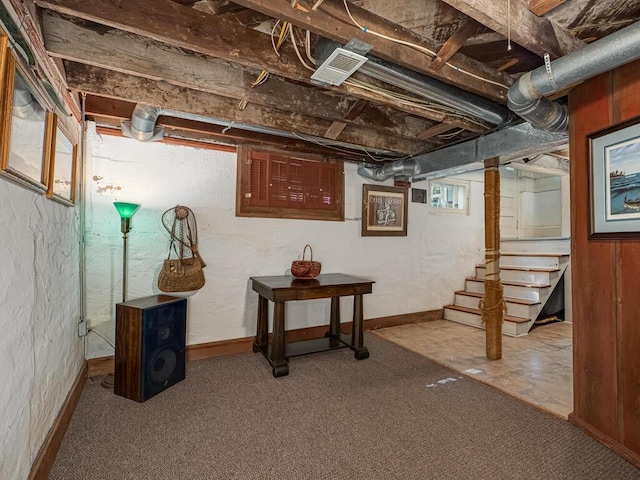 15210 Mckenzie Blvd, Minnetonka, MN 55345 - basement featuring carpet floors and stairway