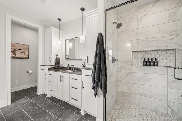 202 176th Ln NE, Ham Lake, MN 55304 - full bath with a stall shower, vanity, and baseboards