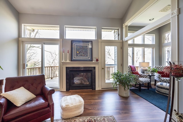 2513 Aspen Ln SW, Rochester, MN 55902 - living room with wood finished floors and a tiled fireplace